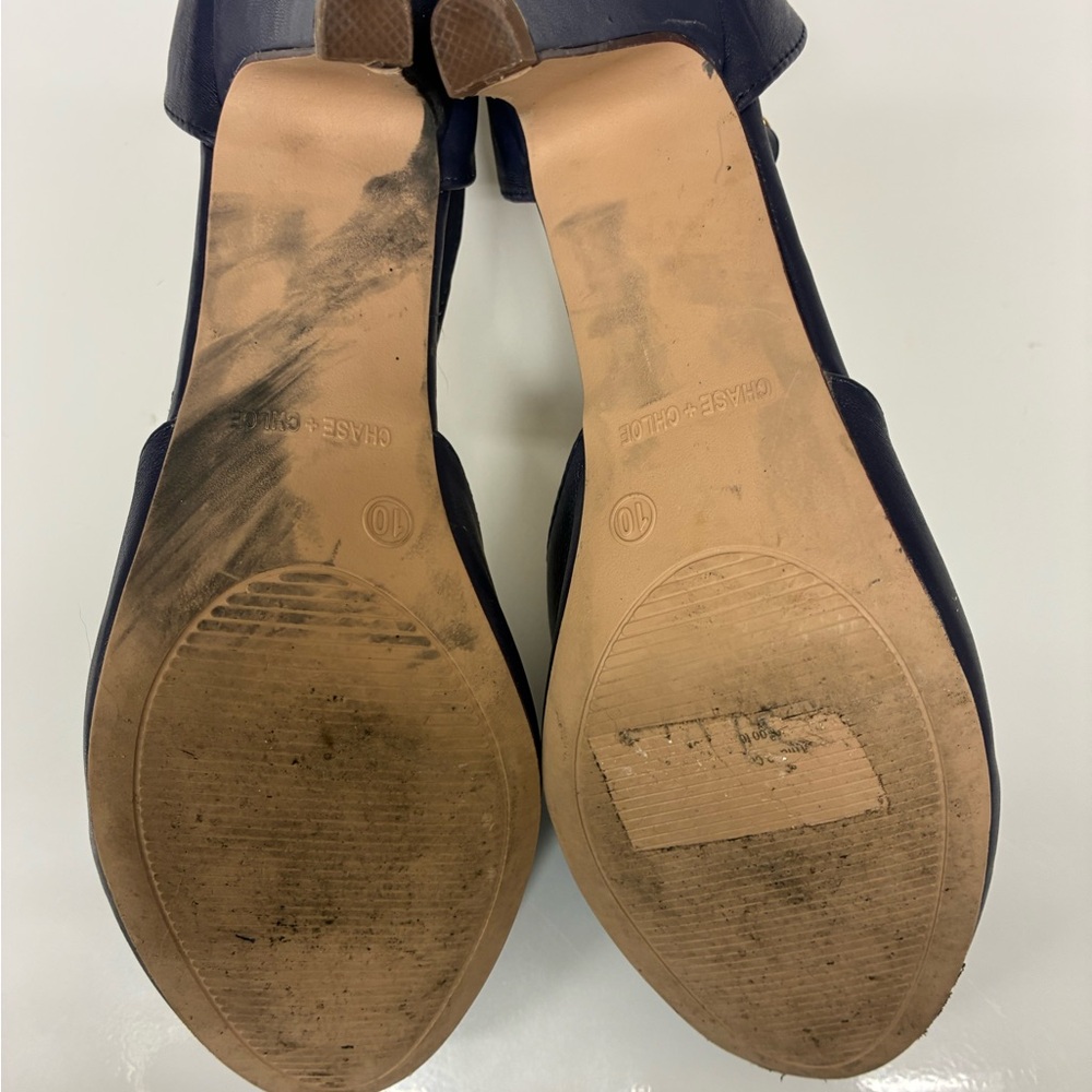 Chase + Chloe Navy Cutout Heels - Picture 5 of 5